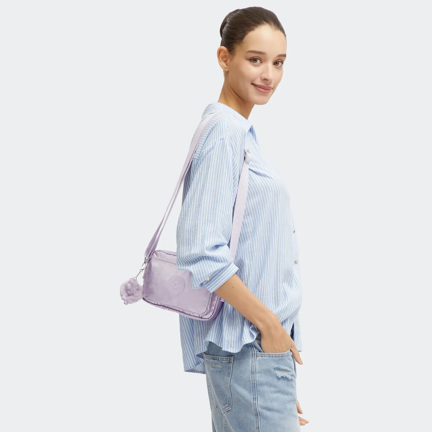 Kipling Abanu crossbodytas klein Lilac Moon Metallic verstelbaar