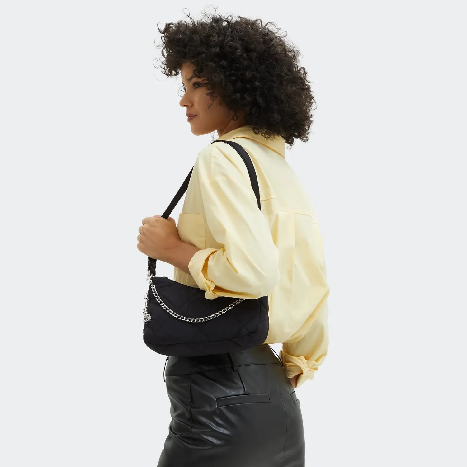 Kipling Ayda Up schoudertas Cosmic Black Quilt klein gewatteerd