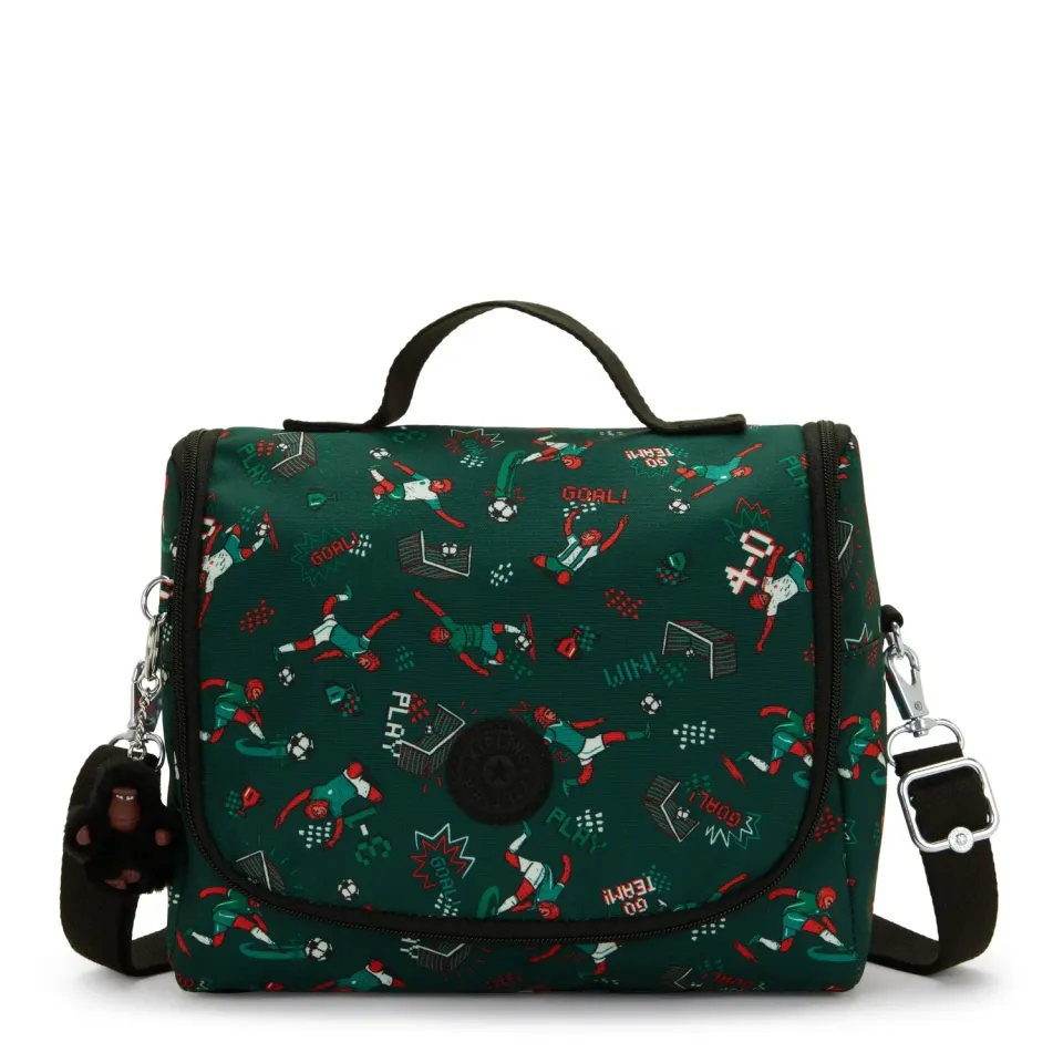 Kipling New Kichirou lunchtas Groot Soccer Print trolleybevestiging