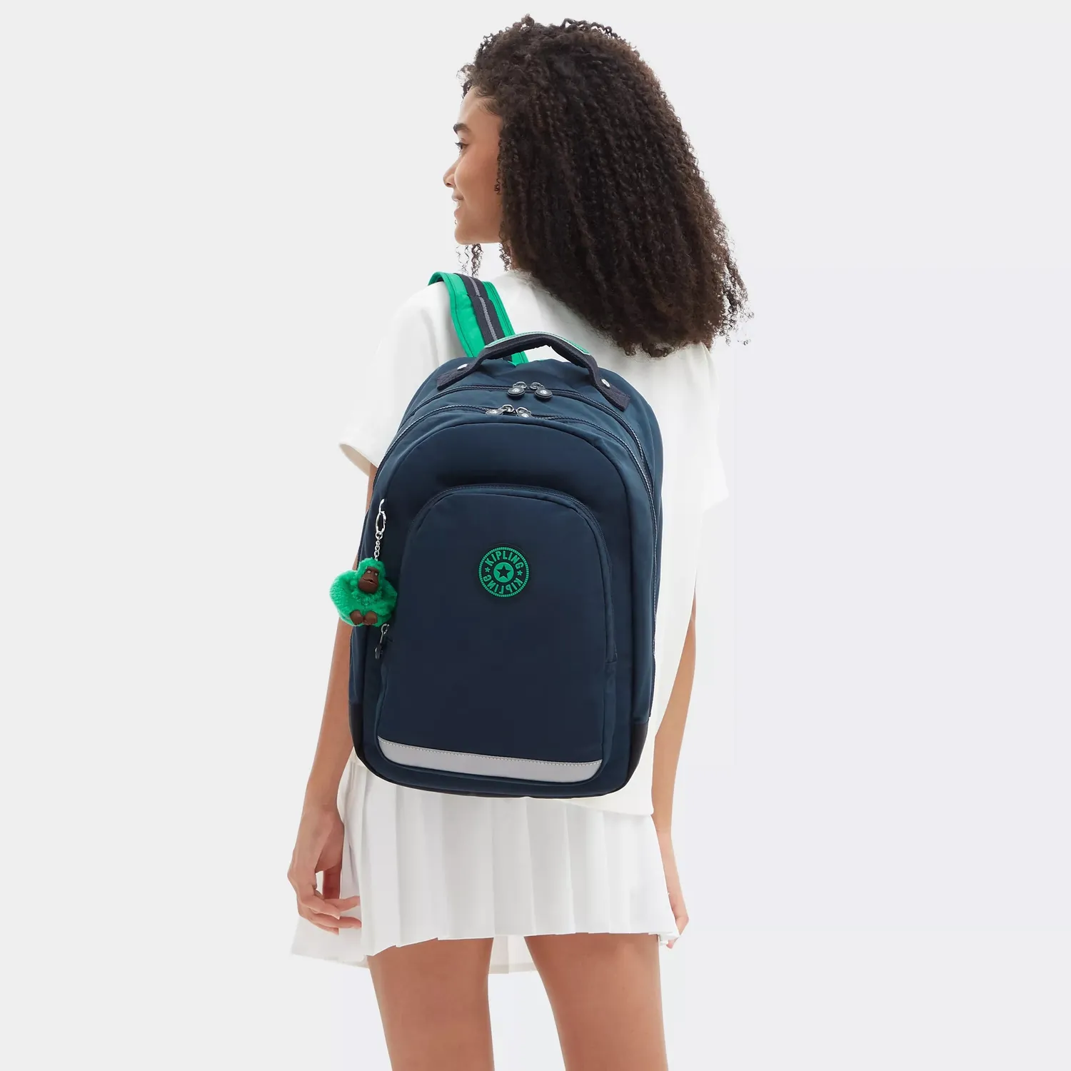 Kipling Class Room rugzak Groot Blue Green Block 15 inch