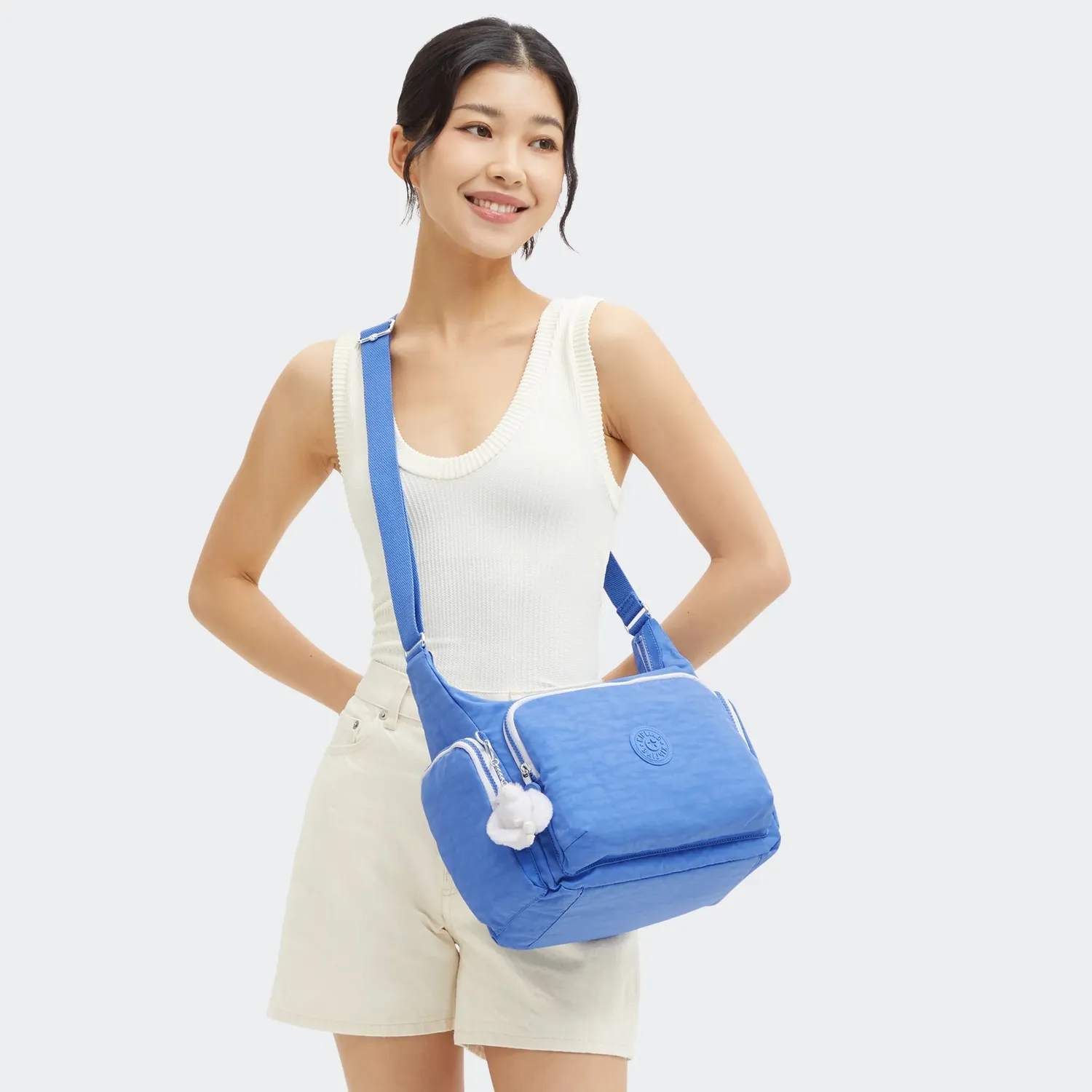 Kipling Gabb crossbodytas Groot Cocktail Blue lichtgewicht