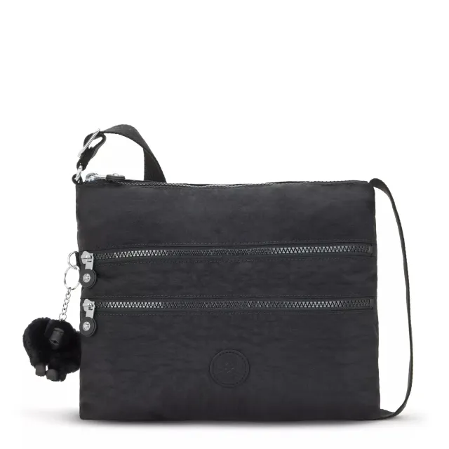 Kipling Alvar Medium schoudertas Black Noir waterafstotend