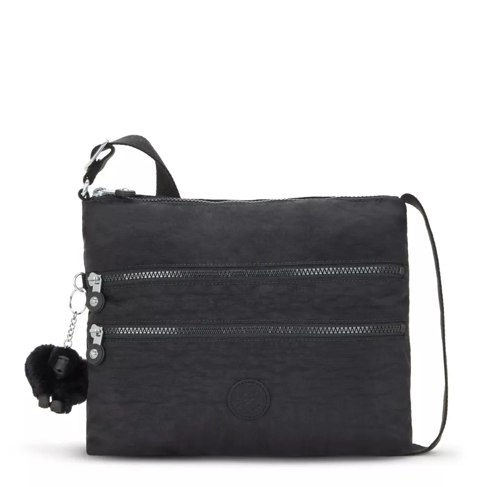 Kipling Alvar Medium schoudertas Black Noir waterafstotend