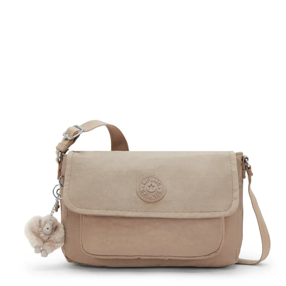 Kipling Dalma crossbody medium tan beige handsfree