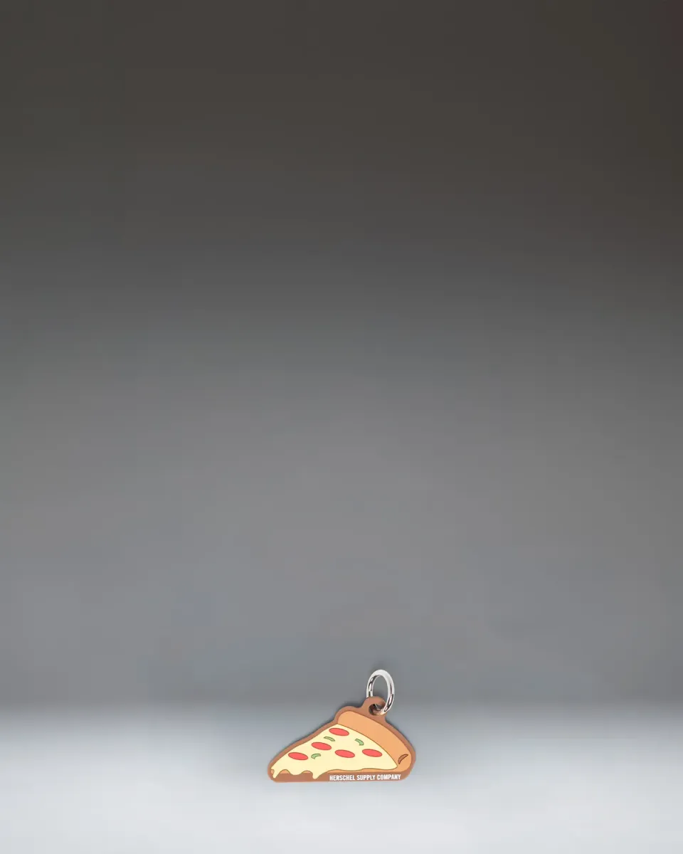 Herschel Pizza Bag Charm tasbedel pepperoni siliconen