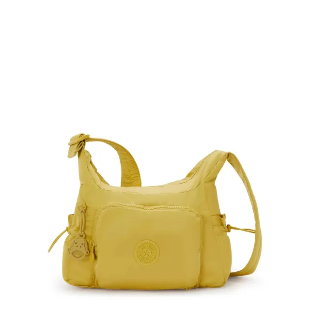 Kipling Gabb S crossbodytas Daisy Yellow medium met trekkoordvakken