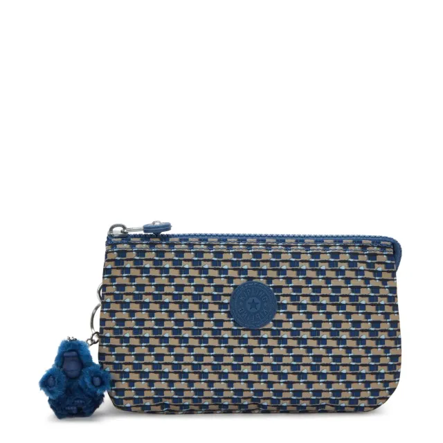 Kipling Creativity L tasje Blue on Wire groot nylon